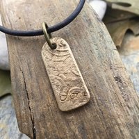 Hagalaz Rune Charm, Bronze Rune Pendant, Viking Rune Jewelry, Nordic Norse, Hand Carved, Leather & Vegan Cords, Elder Futhark, Handmade Art