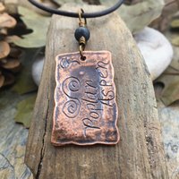 Aspen Poplar Ogham, Connemara Marble, Irish Celtic Jewelry, Ogham Jewelry, Pagan Druid, Copper Ogham, Celtic Tree Astrology, Hand Carved
