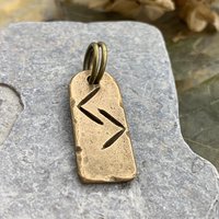 Jera Rune, Bronze Charm, Handmade and Carved, Men's Viking Jewelry, Nordic Norse Gifts, Elder Futhark, Leather & Vegan Cords, Ancient Pagan