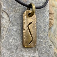 Sowilo Rune, Bronze Rune Pendant, Viking Jewelry, Viking Runes, Men's Rune Jewelry, Rune Jewelry, Nordic Jewelry, Elder Futhark, Sowilo Rune