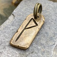 Wunjo Rune, Nordic Runes, Bronze Rune Pendant, Viking Runes, Rune Charms, Rune Jewelry, Nordic Jewelry, Elder Futhark, Viking Jewelry