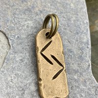 Jera Rune, Bronze Charm, Handmade and Carved, Men's Viking Jewelry, Nordic Norse Gifts, Elder Futhark, Leather & Vegan Cords, Ancient Pagan
