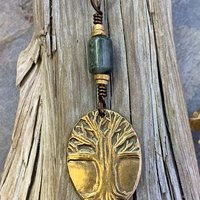 Celtic Tree of Life, Bronze Pendant, Connemara Marble, Irish Celtic Jewelry, Oval Tree of Life, Crann Bethadh, Soul Harbor Jewelry