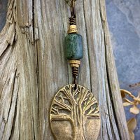 Celtic Tree of Life, Bronze Pendant, Connemara Marble, Irish Celtic Jewelry, Oval Tree of Life, Crann Bethadh, Soul Harbor Jewelry