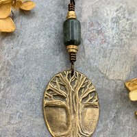 Celtic Tree of Life, Bronze Pendant, Connemara Marble, Irish Celtic Jewelry, Oval Tree of Life, Crann Bethadh, Soul Harbor Jewelry
