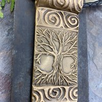 Celtic Tree of Life, Bronze Tree Pendant, Hand Carved, Irish Celtic Spirals, Crann Bethadh, Druid Pagan, Handmade Art, Soul Harbor Jewelry