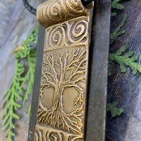Celtic Tree of Life, Bronze Tree Pendant, Hand Carved, Irish Celtic Spirals, Crann Bethadh, Druid Pagan, Handmade Art, Soul Harbor Jewelry
