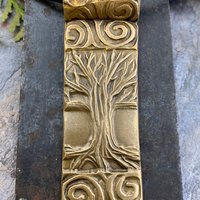 Celtic Tree of Life, Bronze Tree Pendant, Hand Carved Art Jewelry, Irish Celtic Spirals, Crann Bethadh, 8th Anniversary, Soul Harbor Jewelry