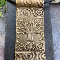 Celtic Tree of Life, Bronze Tree Pendant, Hand Carved, Irish Celtic Spirals, Crann Bethadh, Druid Pagan, Handmade Art, Soul Harbor Jewelry