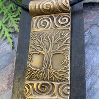 Celtic Tree of Life, Bronze Tree Pendant, Hand Carved, Irish Celtic Spirals, Crann Bethadh, Druid Pagan, Handmade Art, Soul Harbor Jewelry