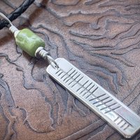 Creid Ogham Necklace, Believe Bar Charm, Sterling Silver, Connemara Marble, Irish Celtic Jewelry, Hand Carved, Believe In, Art Jewelry