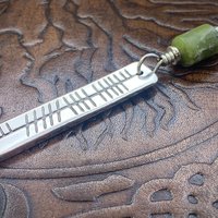 Creid Ogham Necklace, Believe Bar Charm, Sterling Silver, Connemara Marble, Irish Celtic Jewelry, Hand Carved, Believe In, Art Jewelry