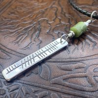 Creid Ogham Necklace, Believe Bar Charm, Sterling Silver, Connemara Marble, Irish Celtic Jewelry, Hand Carved, Believe In, Art Jewelry
