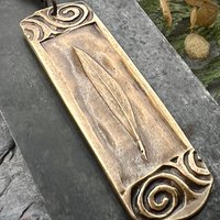 Willow Leaf Bronze Pendant, Connemara Marble Necklace, Irish Celtic Jewelry, Sacred Celtic Tree Astrology, Leather Vegan Cords, Green Witch