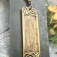 Willow Leaf Bronze Pendant, Connemara Marble Necklace, Irish Celtic Jewelry, Sacred Celtic Tree Astrology, Leather Vegan Cords, Green Witch