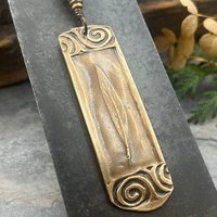 Willow Leaf Bronze Pendant, Connemara Marble Necklace, Irish Celtic Jewelry, Sacred Celtic Tree Astrology, Leather Vegan Cords, Green Witch