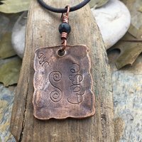 Gorse Tree Ogham Charm, Copper Pendant, Connemara Marble, Irish Celtic Spirals, Ogham Trees, Marble of Ireland, Leather & Vegan Cords, Pagan
