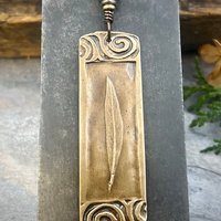Willow Leaf Bronze Pendant, Connemara Marble Necklace, Irish Celtic Jewelry, Sacred Celtic Tree Astrology, Leather Vegan Cords, Green Witch