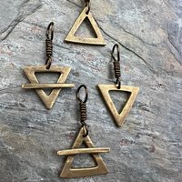 Earth Element, Bronze Elemental Signs, Pagan Gift, Astrological Signs, Taurus, Virgo, Capricorn, Winter, Elemental Symbols, Anniversary Gift