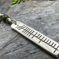 Análaigh Ogham Necklace, Breathe Bar Charm, Sterling Silver, Connemara Marble, Irish Celtic Jewelry, Hand Carved, Art Jewelry, Faith Jewelry