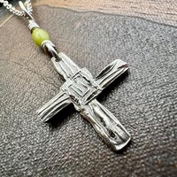 St Brigid's Cross, Sterling Silver, Connemara Marble, Irish Celtic Jewelry, Irish Pagan, Imbolc, Patron Saint, Brigid of Kildare, Tiny Cross