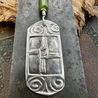 St Brigid’s Cross, Sterling Silver, Connemara Marble, Irish Celtic, Spirals, Pagan Witch, Brigid of Kildare, Patron Saint Ireland, Imbolc