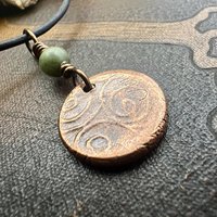 Copper Claddagh Charm, Wax Seal Charm, Connemara Marble, Irish Celtic Jewelry, Pagan, 7th Anniversary, Love, Friendship, Loyalty, Handmade