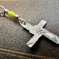 St Brigid's Cross, Sterling Silver, Connemara Marble, Irish Celtic Jewelry, Irish Pagan, Imbolc, Patron Saint, Brigid of Kildare, Tiny Cross