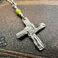 St Brigid's Cross, Sterling Silver, Connemara Marble, Irish Celtic Jewelry, Irish Pagan, Imbolc, Patron Saint, Brigid of Kildare, Tiny Cross