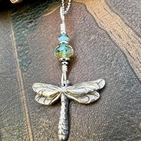 Dragonfly, Sterling Silver Charm, Czech Glass, Silver Dragonfly Necklace, Leather & Vegan Cords, Stainless Steel Chain, Earthy Nature Gifts