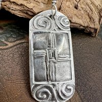 St Brigid’s Cross, Sterling Silver, Connemara Marble, Irish Celtic, Spirals, Pagan Witch, Brigid of Kildare, Patron Saint Ireland, Imbolc