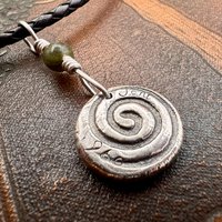 Sterling Silver Triskele, Connemara Marble Bead, Wax Seal Charm, Irish Celtic Jewelry, Triple Spiral, Triskelion, Triple Goddess, Trinity