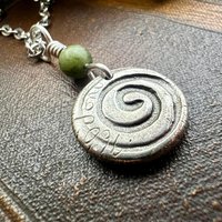 Sterling Silver Shamrock, Clover Charm, Wax Seal Charm, Connemara Marble, Irish Celtic Jewelry, Irish Clover, Trinity, Handmade Jewelry