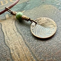 Four Leaf Clover with Hearts, Copper Wax Seal Charm, Connemara Marble, Irish Celtic Jewelry, 4 Leaf Clover, Lucky Love Charm, Valentine