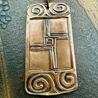 Saint Brigid's Cross, Copper & Connemara Marble Pendant, Irish Celtic Jewelry, Brigit Bridget, St Brigid of Kildare, Irish Cross, Imbolc