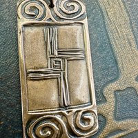 Saint Brigid's Cross, Copper & Connemara Marble Pendant, Irish Celtic Jewelry, Brigit Bridget, St Brigid of Kildare, Irish Cross, Imbolc