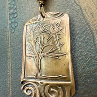 Copper Tree Sun Pendant, Connemara Marble Bead, Irish Celtic Spirals, Leather & Vegan Cords, Druid Pagan, Celtic Green Witch, Handmade Art