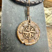 Compass Rose, Copper Pendant, Sailing Gifts, Nautical Jewelry, Men Women Jewelry, Sailor Necklace, 7th Anniversary, Protection Talisman