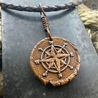 Compass Rose, Copper Pendant, Sailing Gifts, Nautical Jewelry, Men Women Jewelry, Sailor Necklace, 7th Anniversary, Protection Talisman