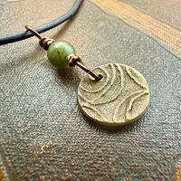 Triskele Bronze Charm, Wax Seal Charm, Connemara Marble Bead, Irish Celtic, 8 Anniversary, Celtic Witch, Triskelion Triple Spiral, Pagan