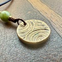 Four Leaf Clover Heart, Bronze Wax Seal Charm, Connemara Marble, Irish Celtic Jewelry, 4 Leaf Clover, Lucky Love Charm, Leather & Vegan Cord