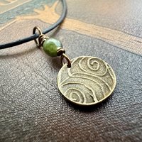 Bronze Trinity Knot, Triquetra, Wax Seal Charm, Connemara Marble, Irish Celtic Jewelry, Pagan, 8th Anniversary, Triple Goddess, Celtic Witch