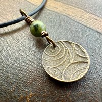 Bronze Trinity Knot, Triquetra, Wax Seal Charm, Connemara Marble, Irish Celtic Jewelry, Pagan, 8th Anniversary, Triple Goddess, Celtic Witch