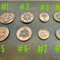 Copper Pocket Charms, Good Luck, Safety Protection, Magical Charms, Talisman Amulet, Compass, Celtic Cross, Shamrock Clover, Pocket Tokens