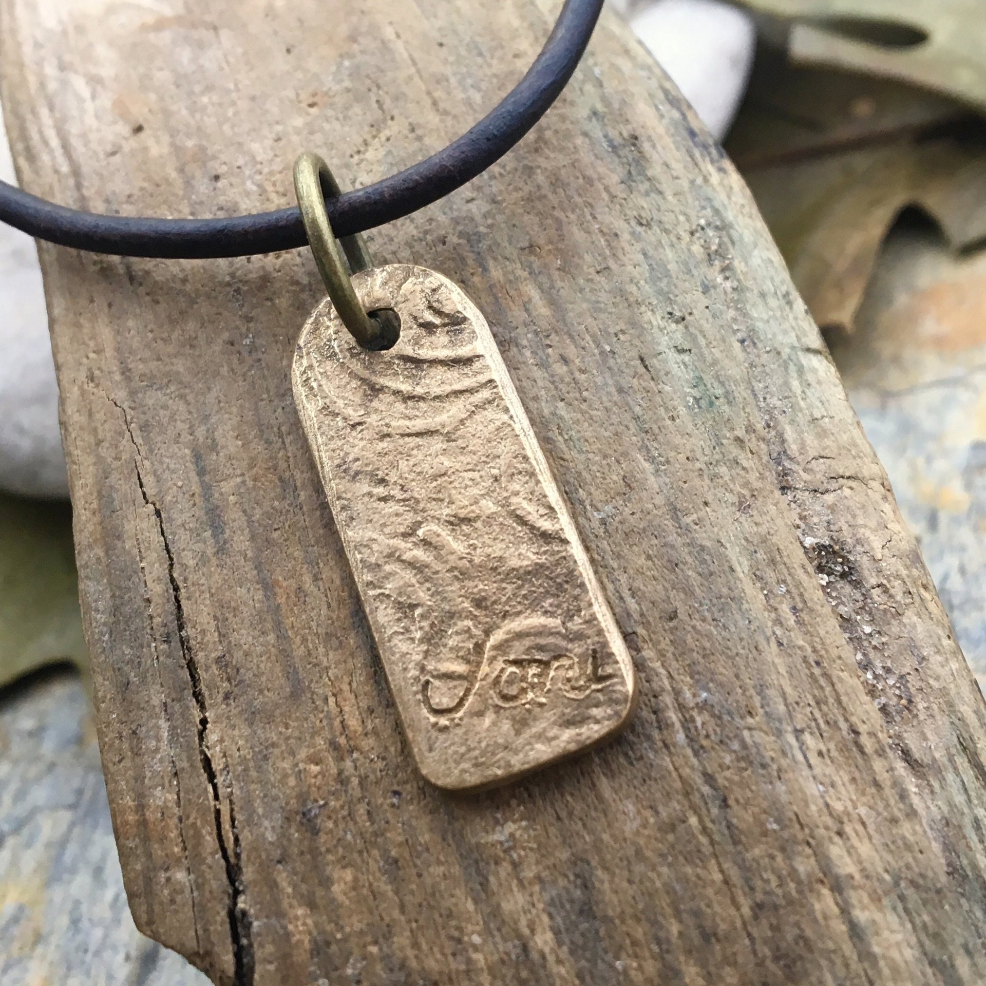Hagalaz Rune Charm, Bronze Rune Pendant, Viking Rune Jewelry, Nordic Norse, Hand Carved, Leather & Vegan Cords, Elder Futhark, Handmade Art