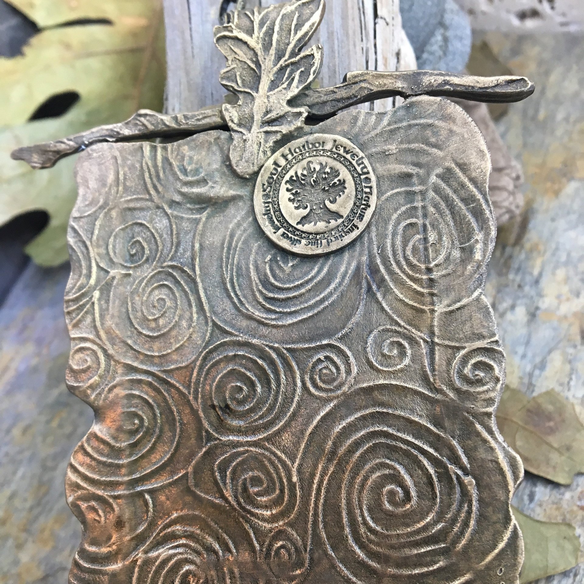 Celtic Tree of Life, Bronze Tree Necklace, Hand Carved Art Jewelry, Large Statement Pendant, Irish Celtic Spirals, Soul Harbor Jewelry