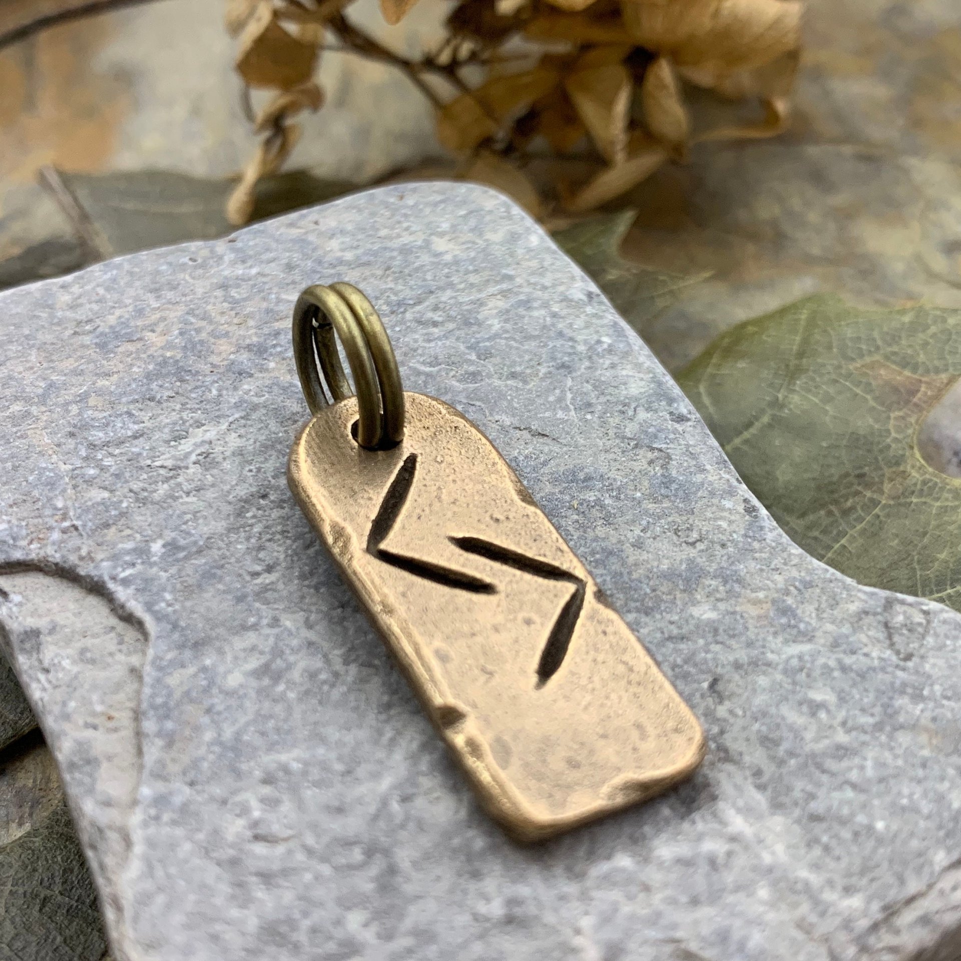 Jera Rune, Bronze Charm, Handmade and Carved, Men's Viking Jewelry, Nordic Norse Gifts, Elder Futhark, Leather & Vegan Cords, Ancient Pagan