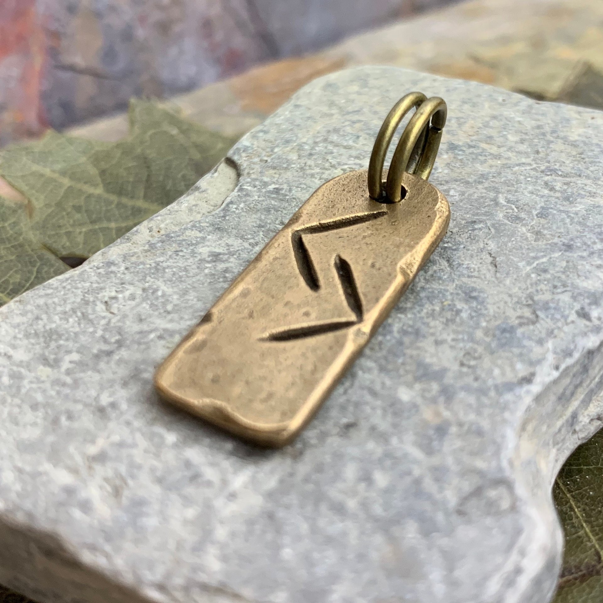 Jera Rune, Bronze Charm, Handmade and Carved, Men's Viking Jewelry, Nordic Norse Gifts, Elder Futhark, Leather & Vegan Cords, Ancient Pagan