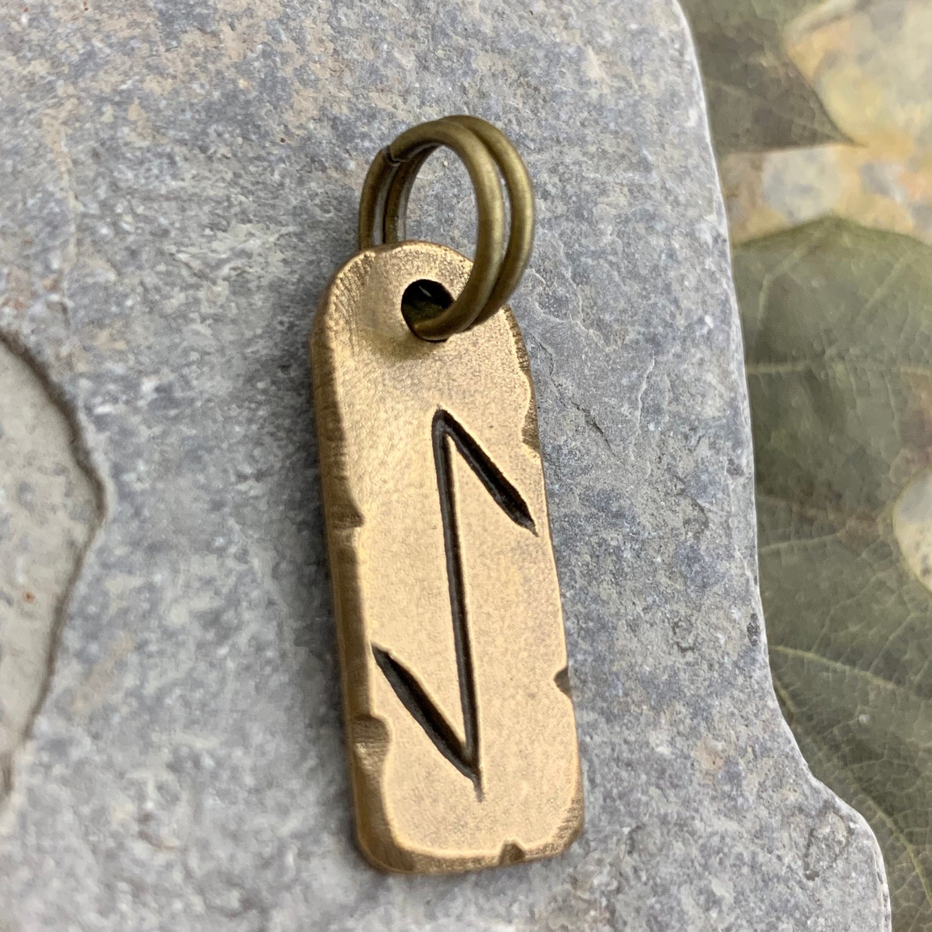 Eihwaz Rune, Bronze Charm Pendant, Men's Viking Jewelry, Handmade Hand-carved, Unisex Charms, Ancient Pagan, Norse Nordic Gifts, Cords Chain