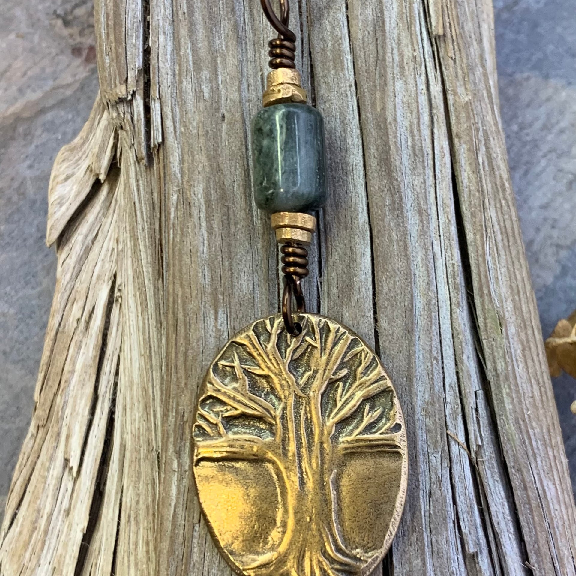 Celtic Tree of Life, Bronze Pendant, Connemara Marble, Irish Celtic Jewelry, Oval Tree of Life, Crann Bethadh, Soul Harbor Jewelry